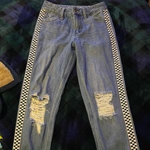 EMPYRE | EILEEN MOM JEANS From Vans checker stripe design on side